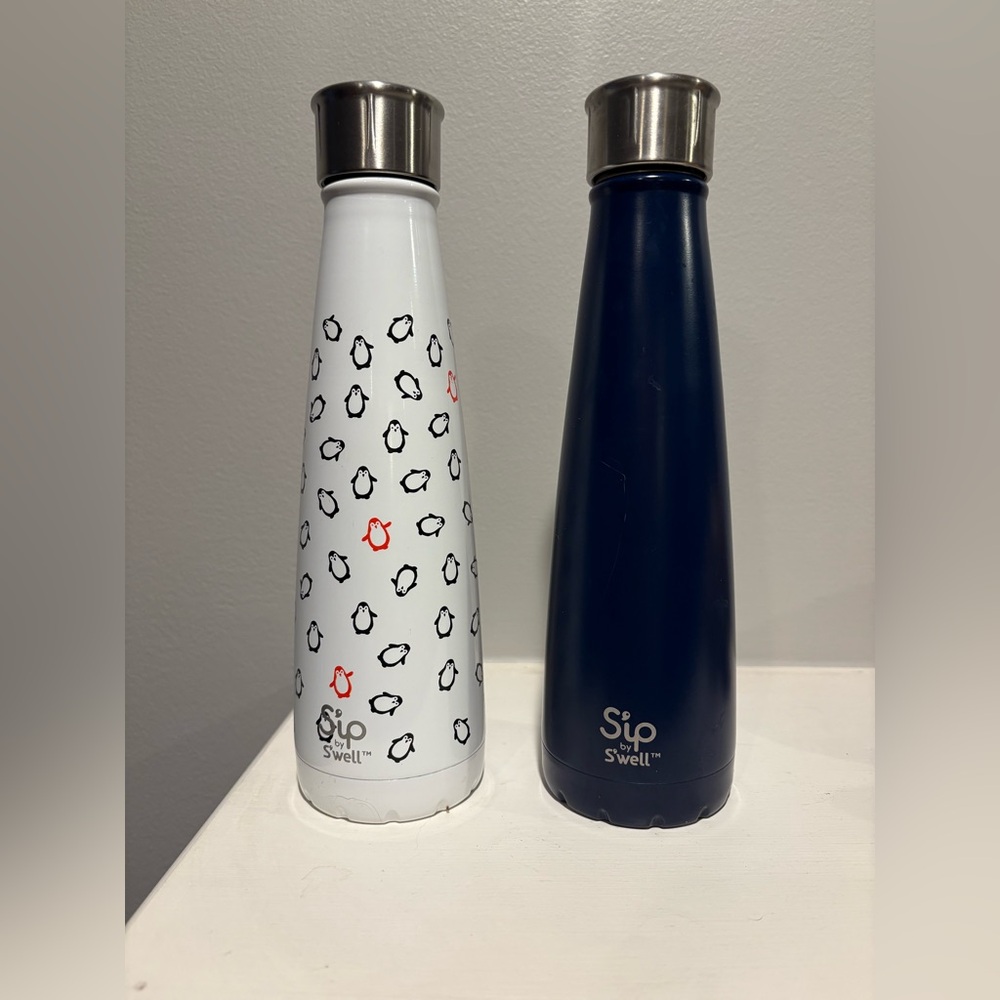 Sip by S'well Penguin and Navy Water Bottles